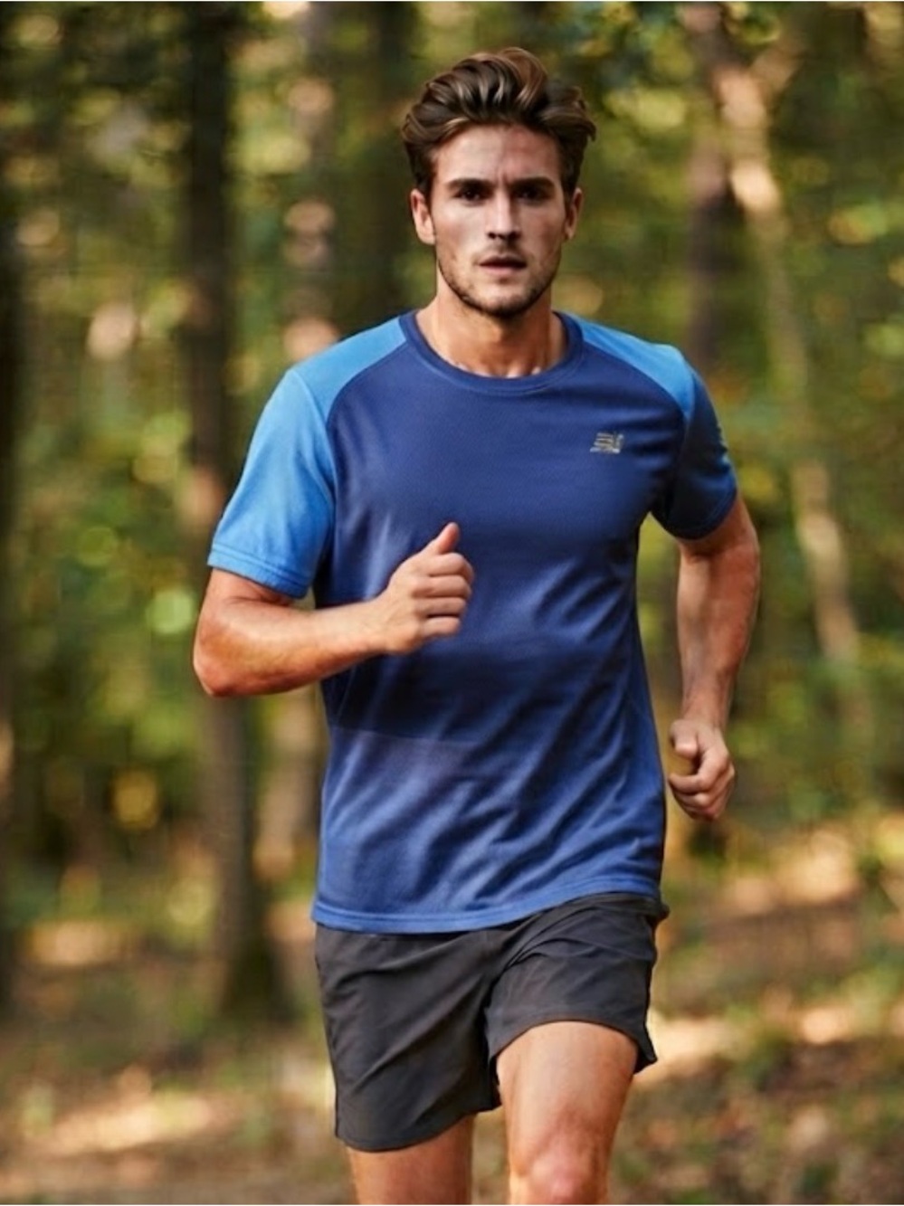 Quechua Two-Tone Blue Short Sleeve Performance Tee